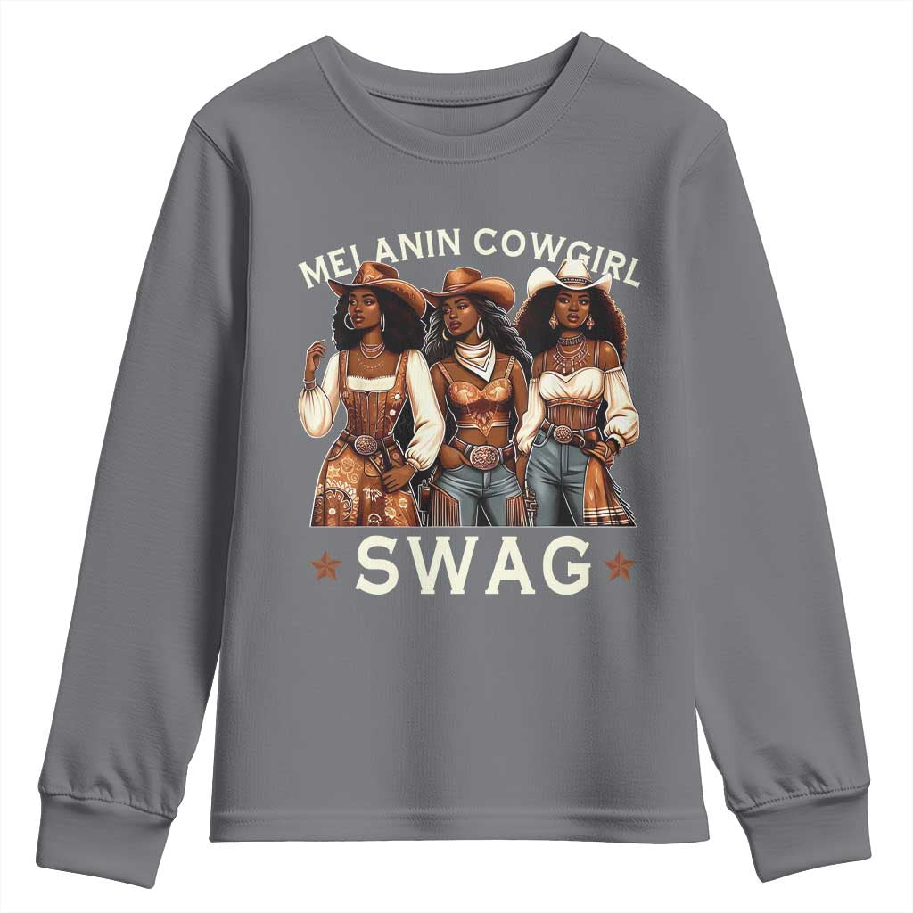 African Melanin Cowgirl Swag Youth Sweatshirt Slay Cowgirls Black History