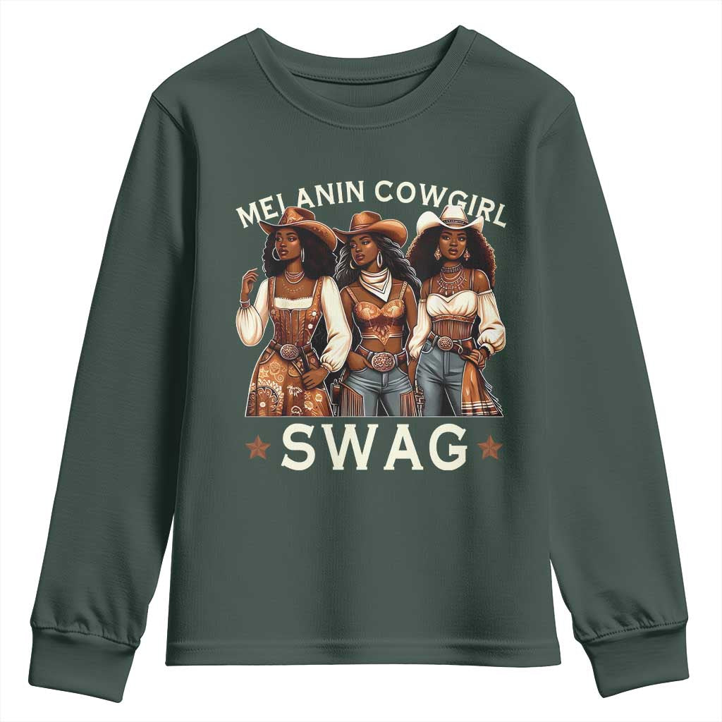 African Melanin Cowgirl Swag Youth Sweatshirt Slay Cowgirls Black History