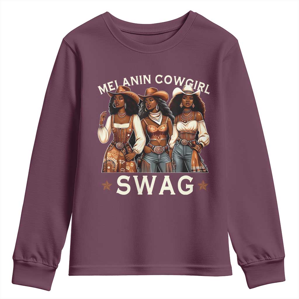 African Melanin Cowgirl Swag Youth Sweatshirt Slay Cowgirls Black History
