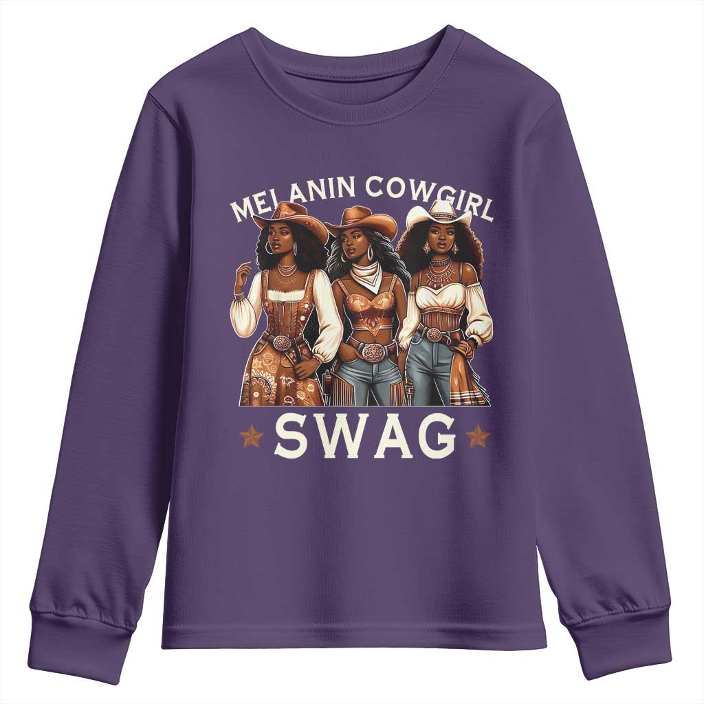 African Melanin Cowgirl Swag Youth Sweatshirt Slay Cowgirls Black History