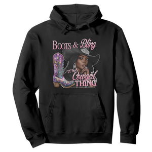 Melanin Cowgirl Boots & Bling Hoodie It's A Cowgirl Thing Black Girls