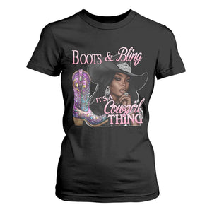 Melanin Cowgirl Boots & Bling T Shirt For Women It's A Cowgirl Thing Black Girls