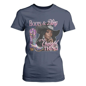 Melanin Cowgirl Boots & Bling T Shirt For Women It's A Cowgirl Thing Black Girls