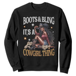 African Melanin Cowgirl Sweatshirt Boots & Bling It's A Cowgirl Thing Black History