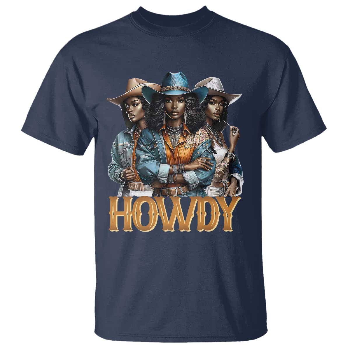 Howdy Melanin Cowgirl T Shirt Retro Western Rodeo Cowgirls Black History