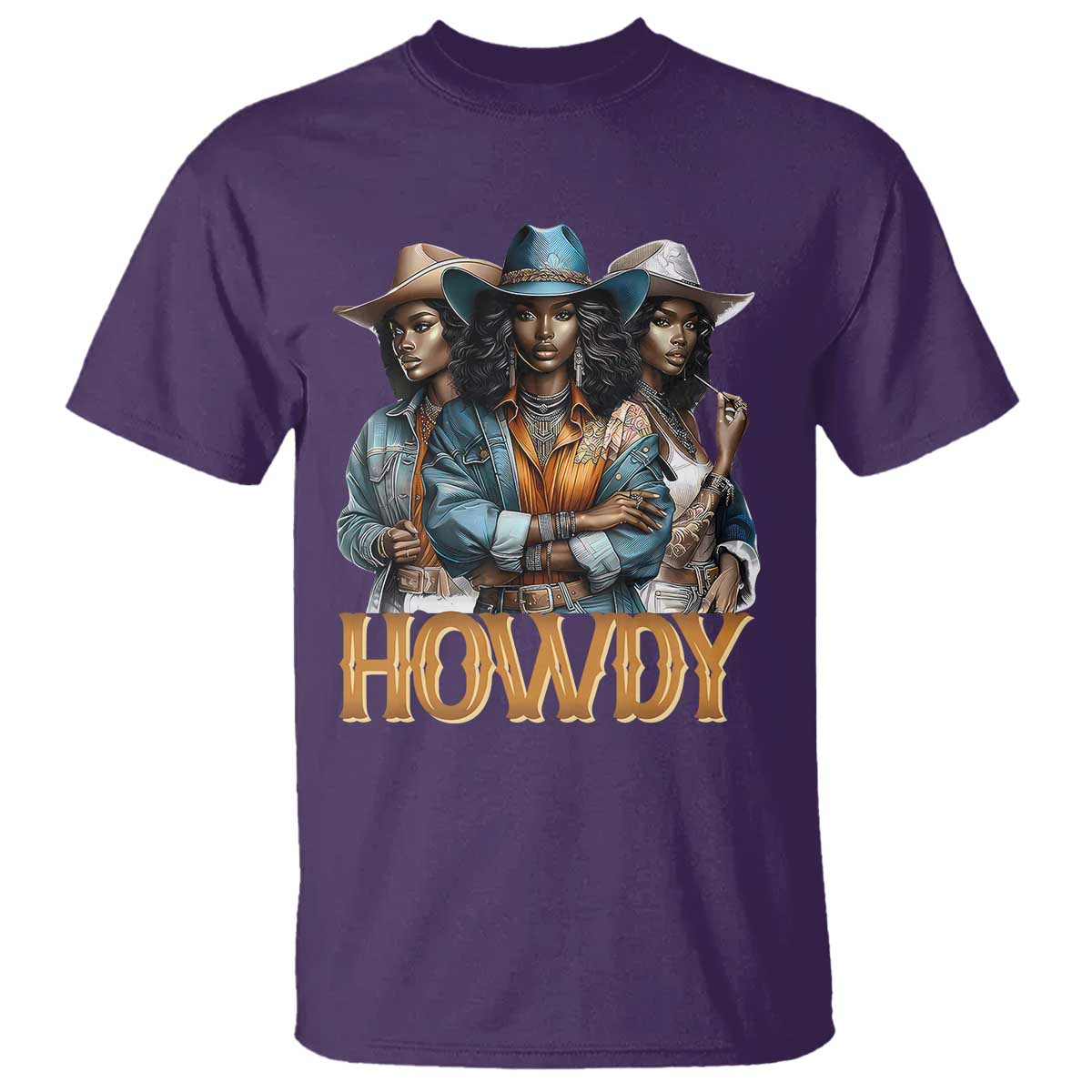 Howdy Melanin Cowgirl T Shirt Retro Western Rodeo Cowgirls Black History