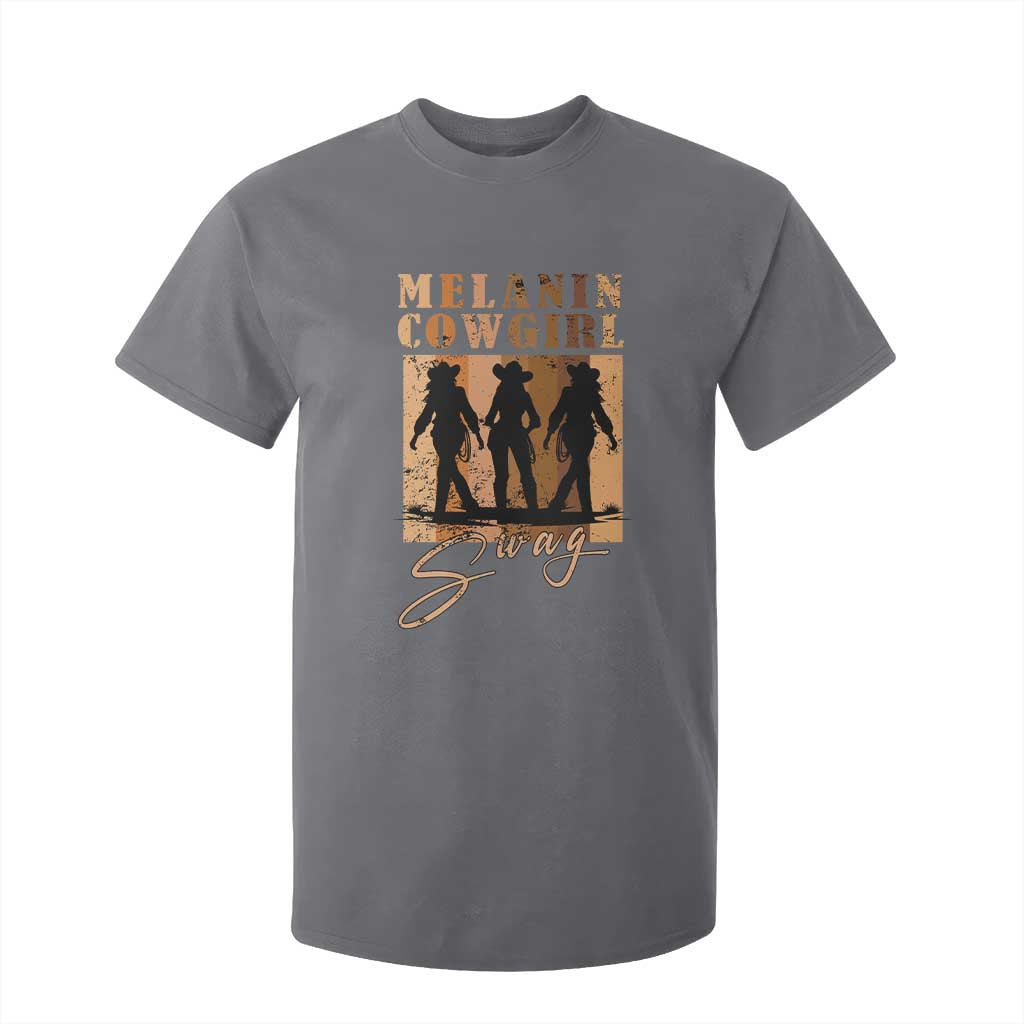 African Melanin Cowgirl Swag T Shirt For Kid Cowgirls Black History Pride Retro