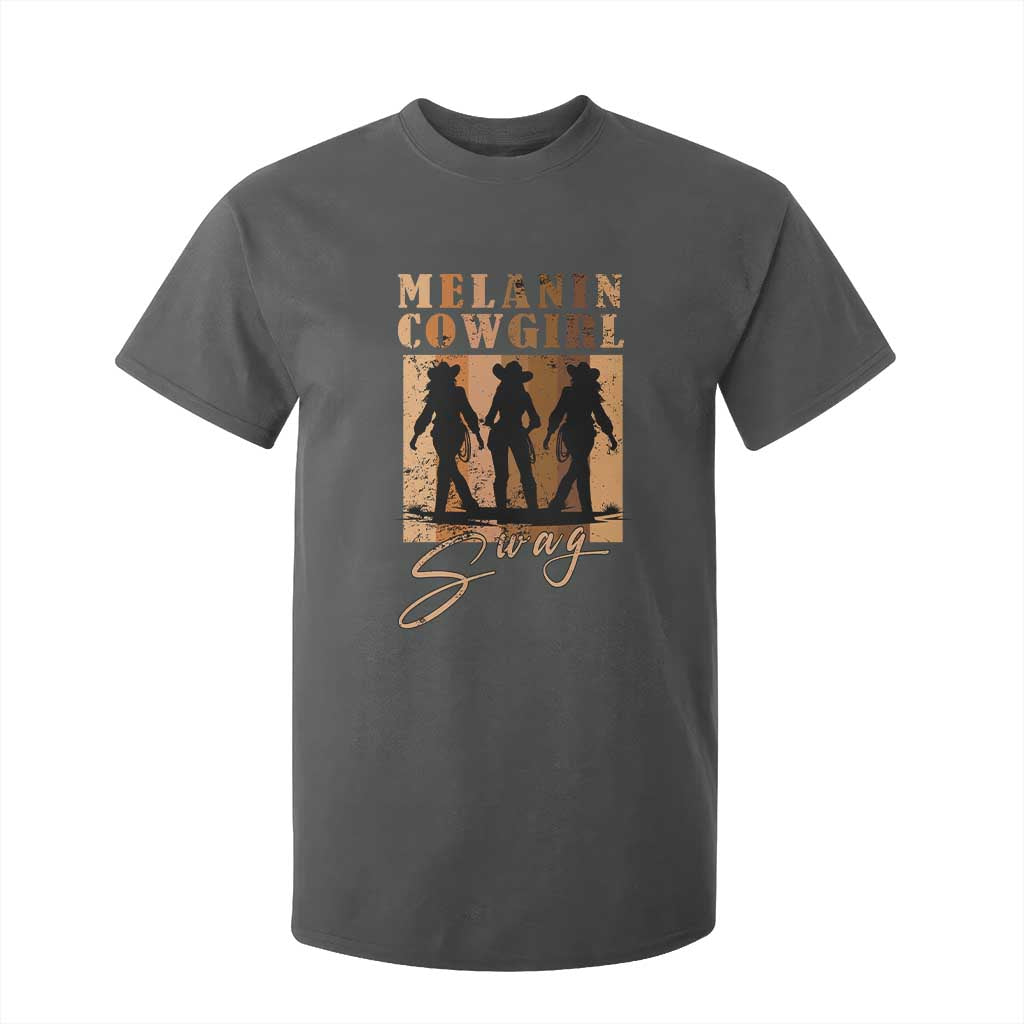 African Melanin Cowgirl Swag T Shirt For Kid Cowgirls Black History Pride Retro