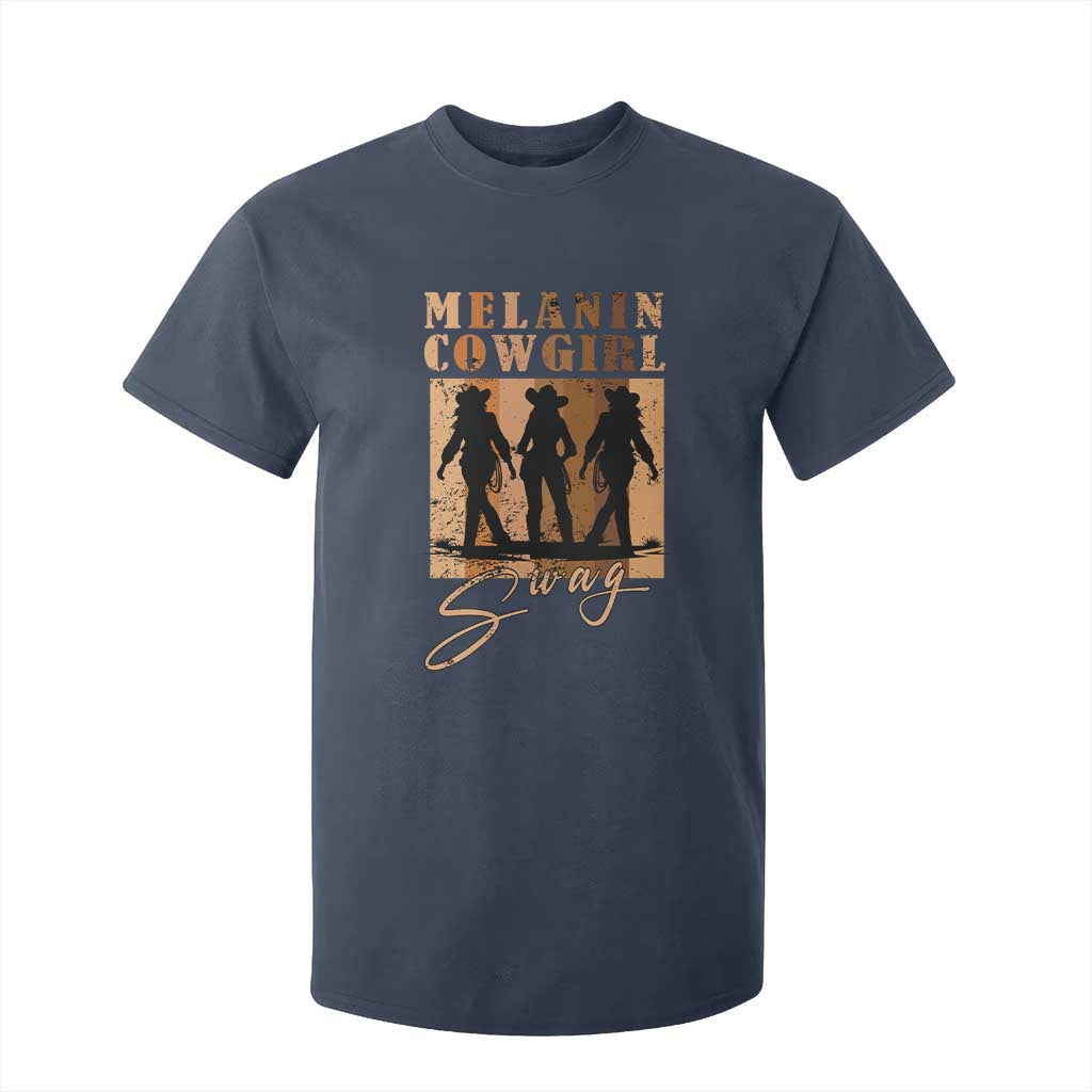 African Melanin Cowgirl Swag T Shirt For Kid Cowgirls Black History Pride Retro