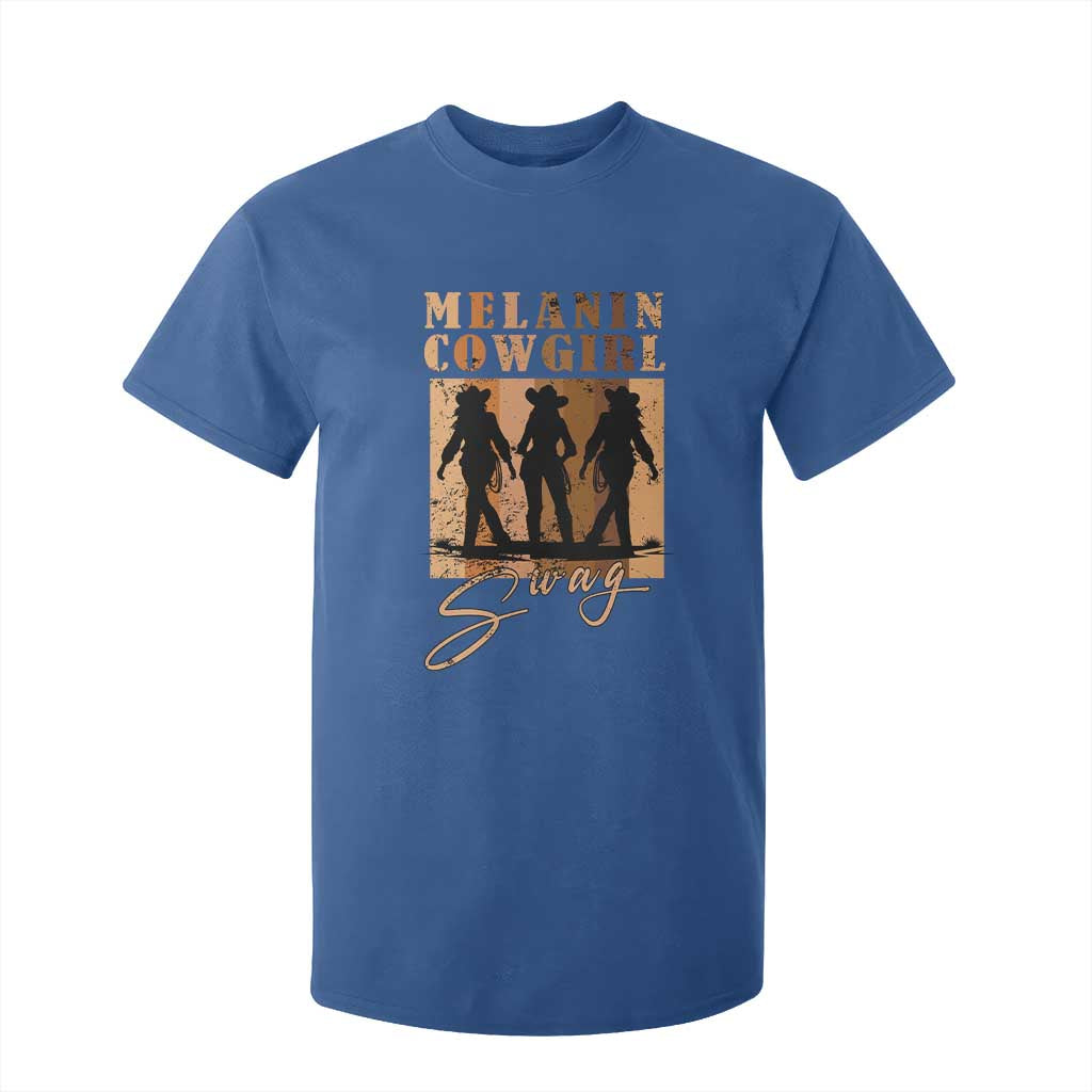 African Melanin Cowgirl Swag T Shirt For Kid Cowgirls Black History Pride Retro