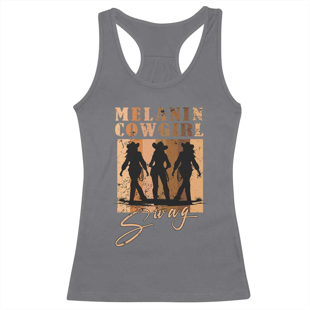 African Melanin Cowgirl Swag Racerback Tank Top Cowgirls Black History Pride Retro