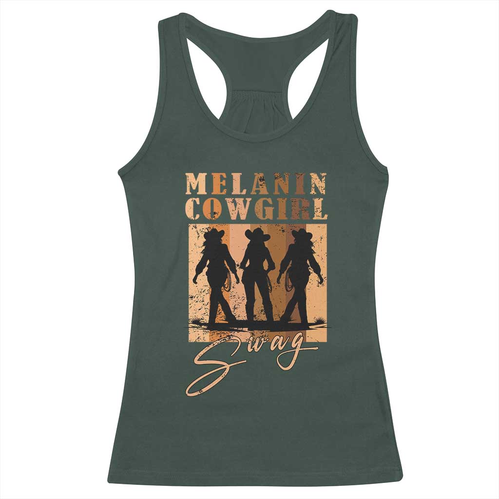 African Melanin Cowgirl Swag Racerback Tank Top Cowgirls Black History Pride Retro
