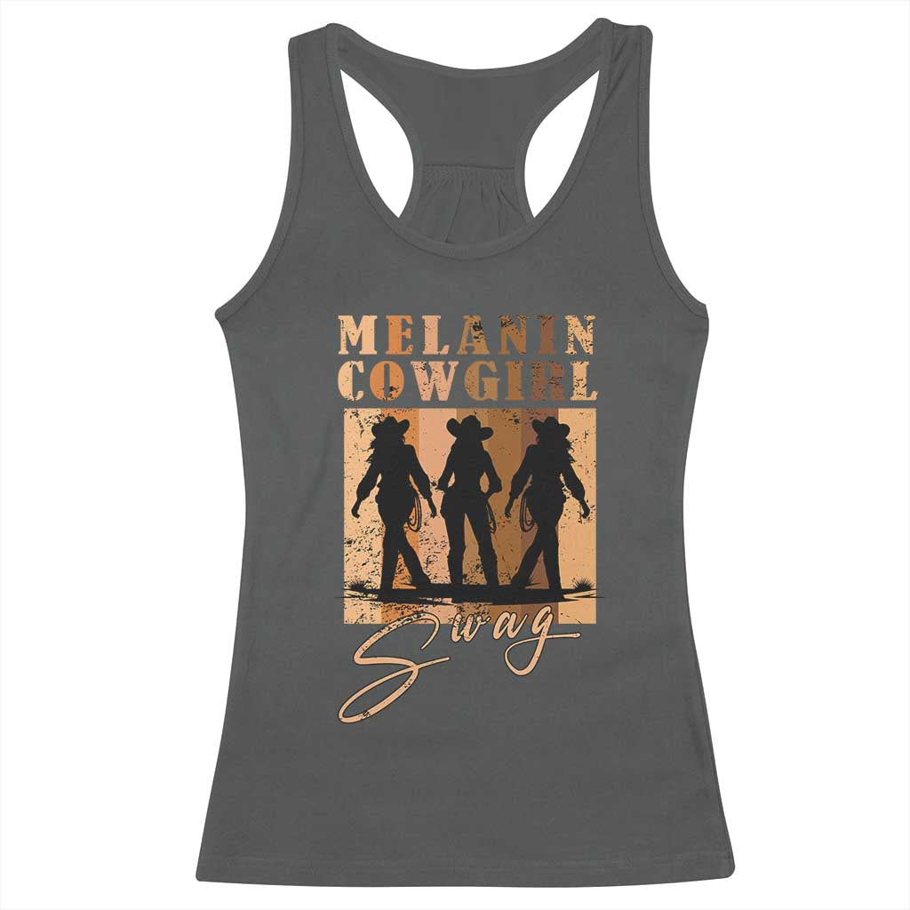 African Melanin Cowgirl Swag Racerback Tank Top Cowgirls Black History Pride Retro
