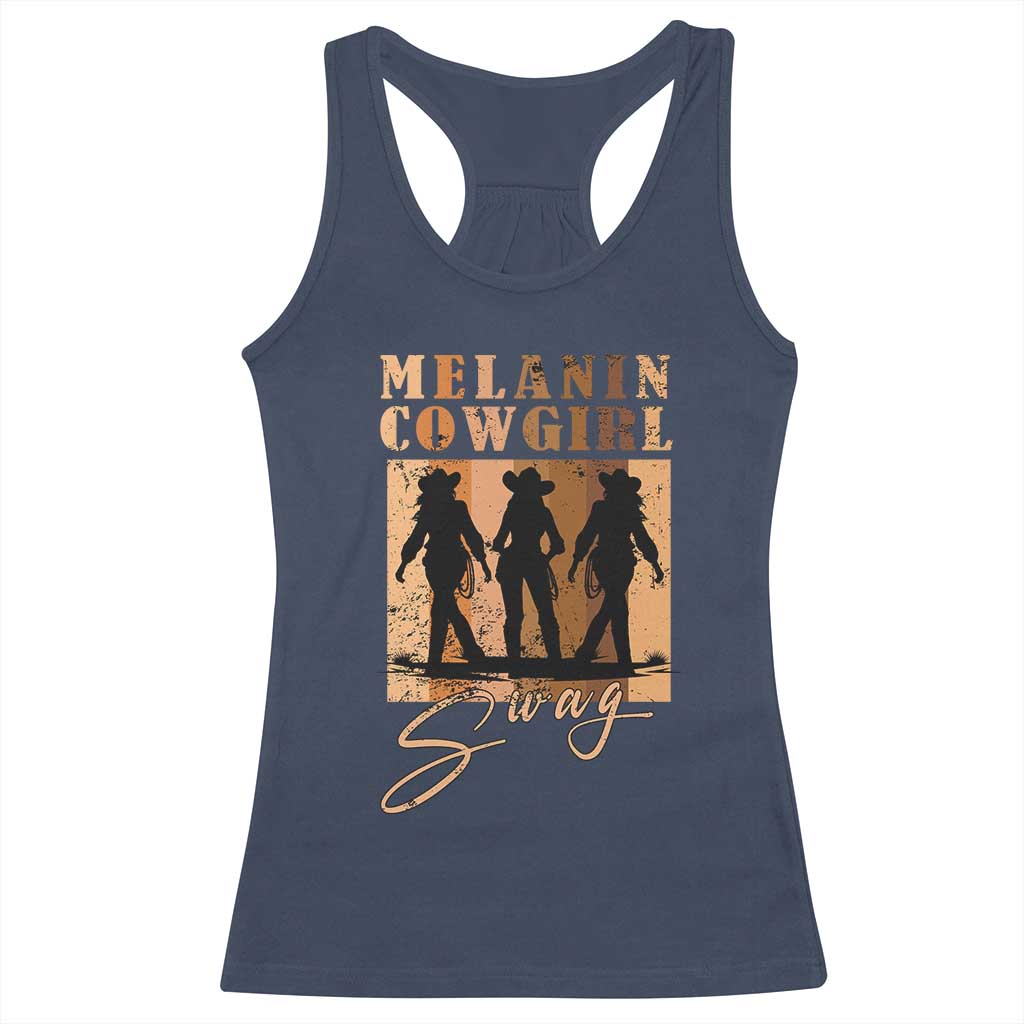 African Melanin Cowgirl Swag Racerback Tank Top Cowgirls Black History Pride Retro