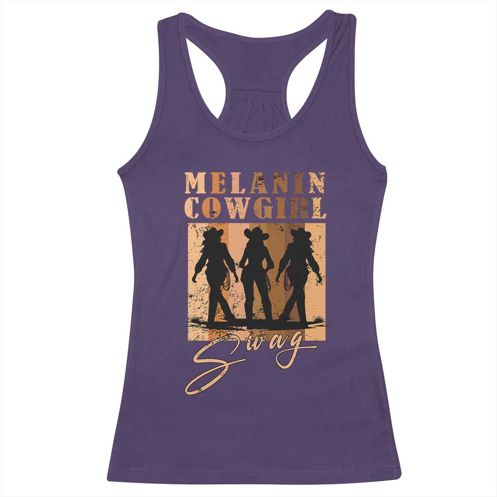 African Melanin Cowgirl Swag Racerback Tank Top Cowgirls Black History Pride Retro