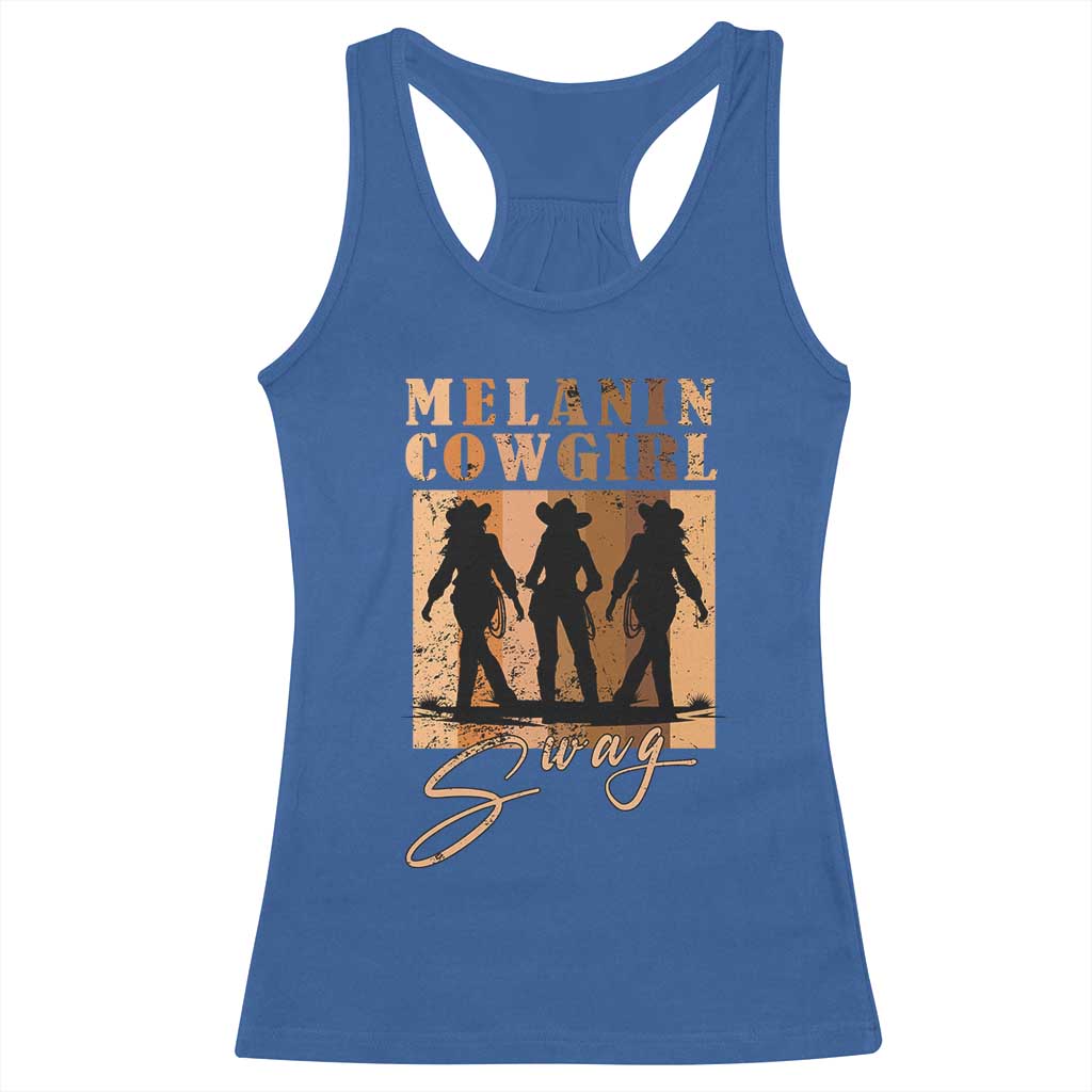 African Melanin Cowgirl Swag Racerback Tank Top Cowgirls Black History Pride Retro