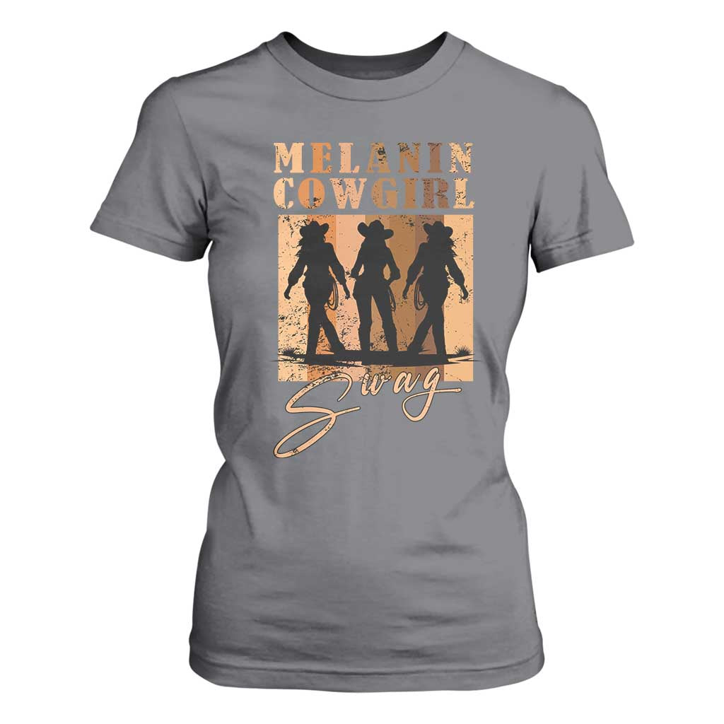 African Melanin Cowgirl Swag T Shirt For Women Cowgirls Black History Pride Retro