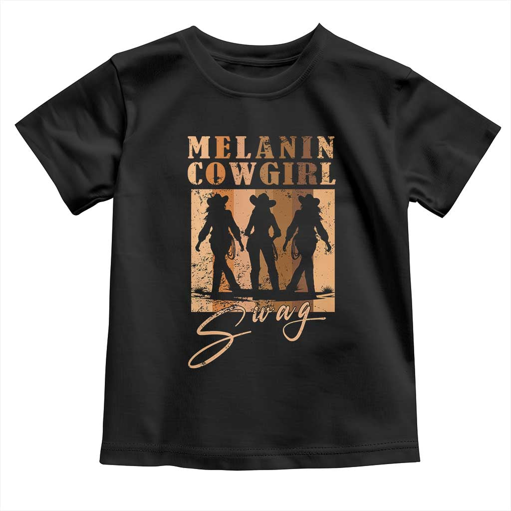 African Melanin Cowgirl Swag Toddler T Shirt Cowgirls Black History Pride Retro