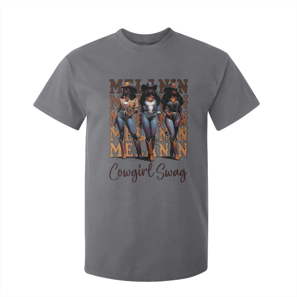 African Melanin Cowgirl Swag T Shirt For Kid Cowgirls Black History Pride