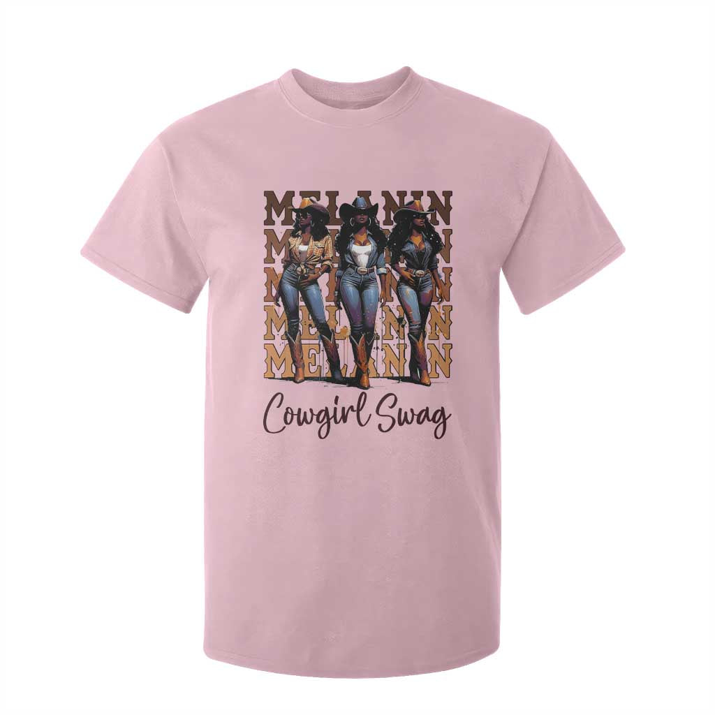 African Melanin Cowgirl Swag T Shirt For Kid Cowgirls Black History Pride