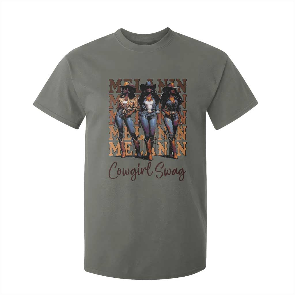 African Melanin Cowgirl Swag T Shirt For Kid Cowgirls Black History Pride
