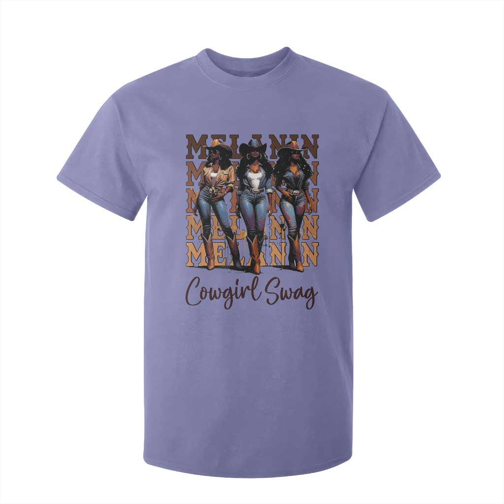 African Melanin Cowgirl Swag T Shirt For Kid Cowgirls Black History Pride