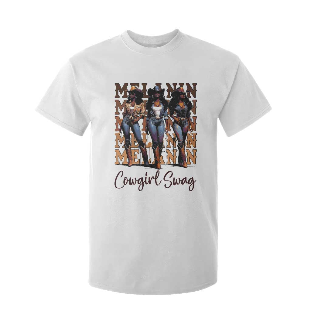 African Melanin Cowgirl Swag T Shirt For Kid Cowgirls Black History Pride
