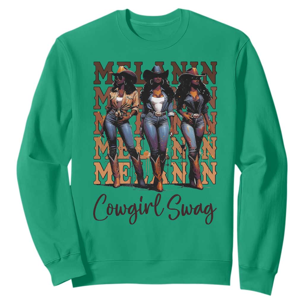 African Melanin Cowgirl Swag Sweatshirt Cowgirls Black History Pride