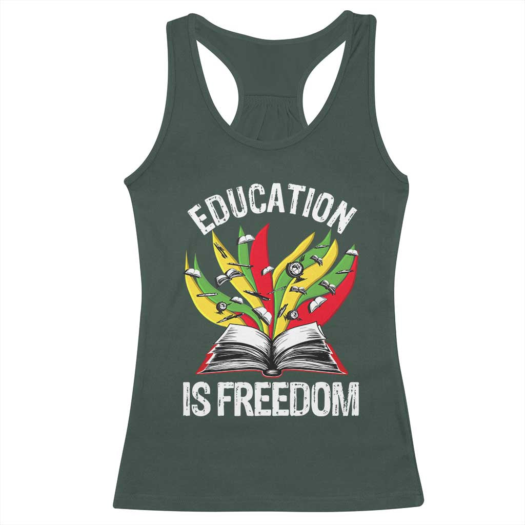 Black Education Is Freedom Racerback Tank Top Teaching History Month Books