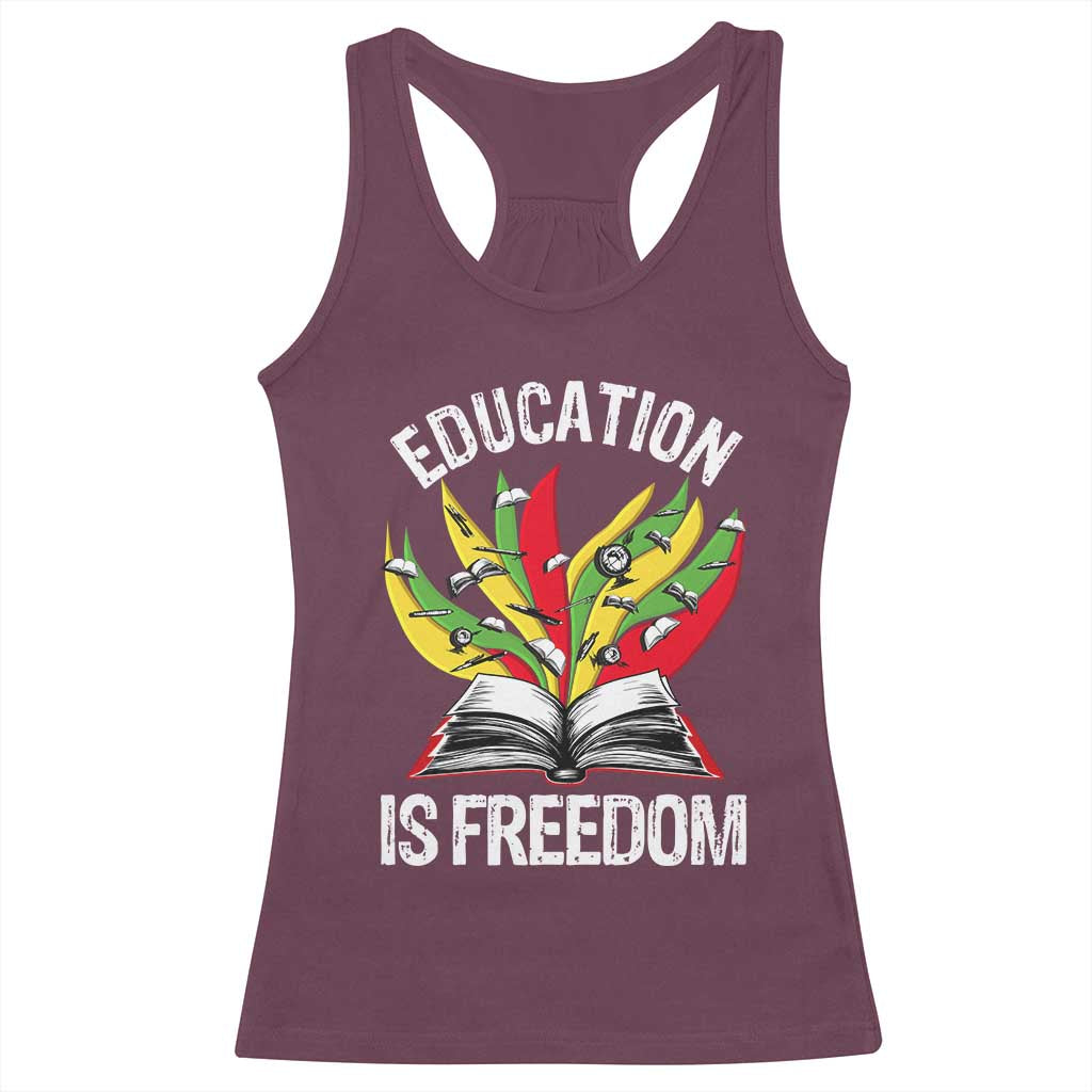 Black Education Is Freedom Racerback Tank Top Teaching History Month Books