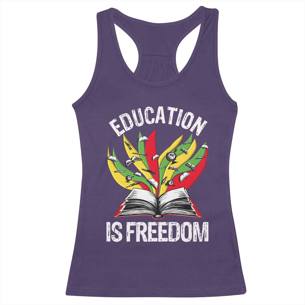 Black Education Is Freedom Racerback Tank Top Teaching History Month Books