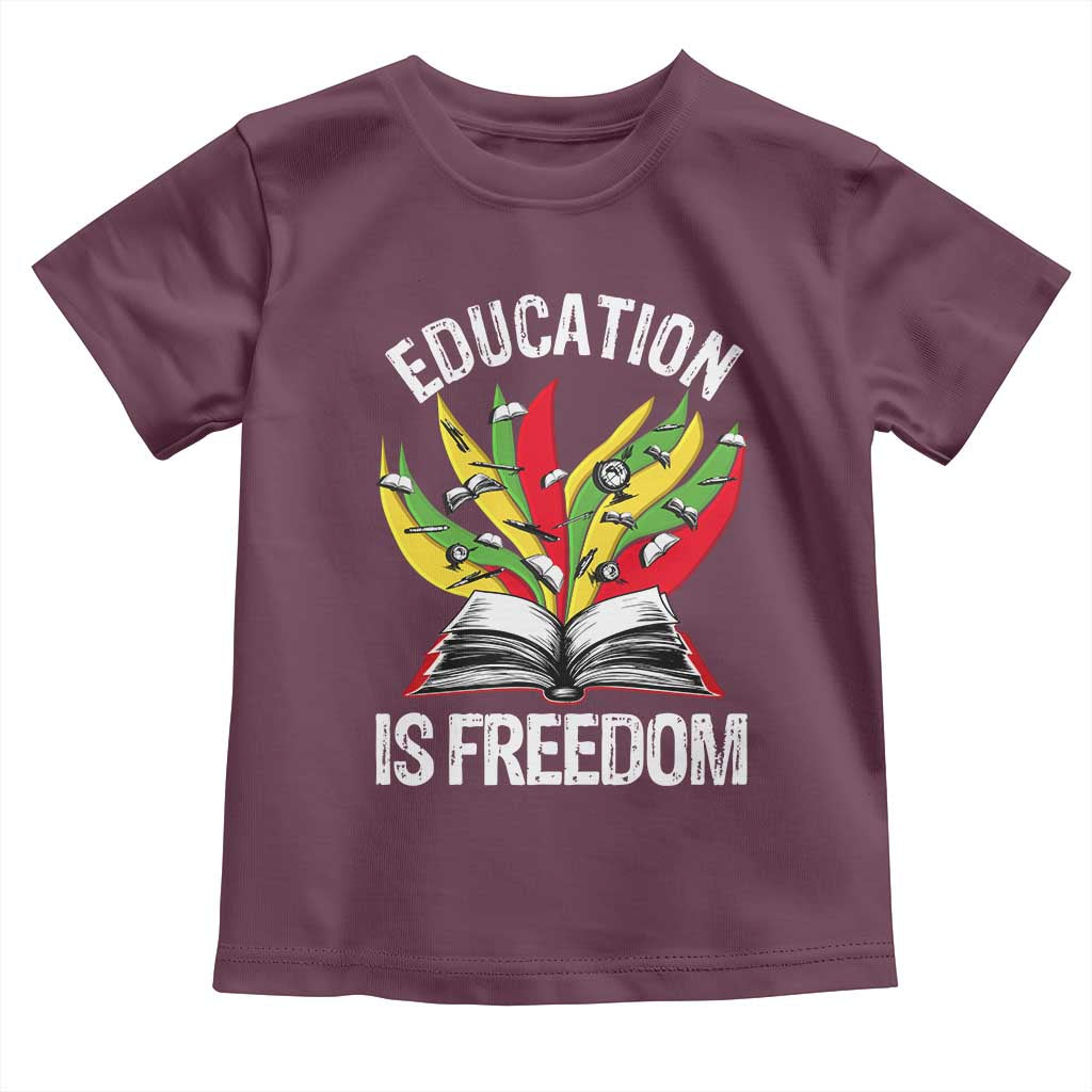 Black Education Is Freedom Toddler T Shirt Teaching History Month Books