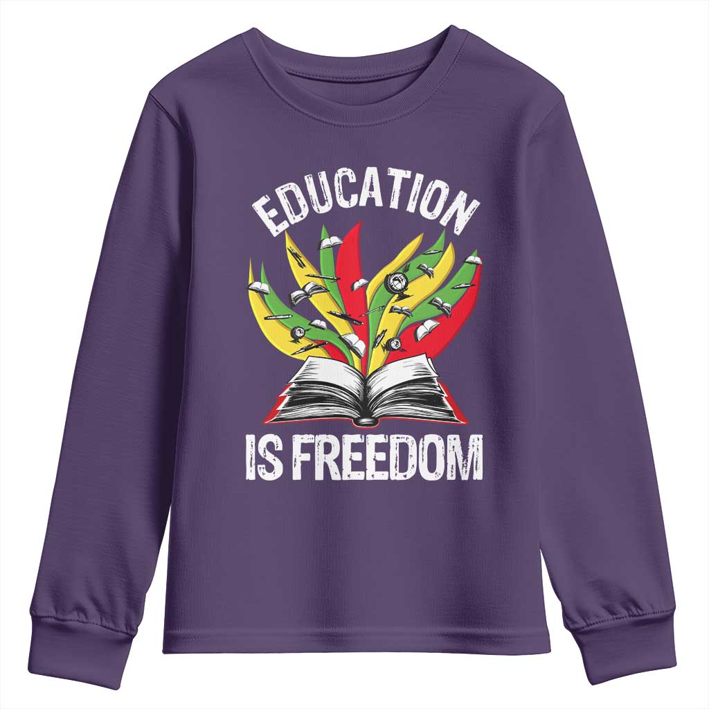 Black Education Is Freedom Youth Sweatshirt Teaching History Month Books