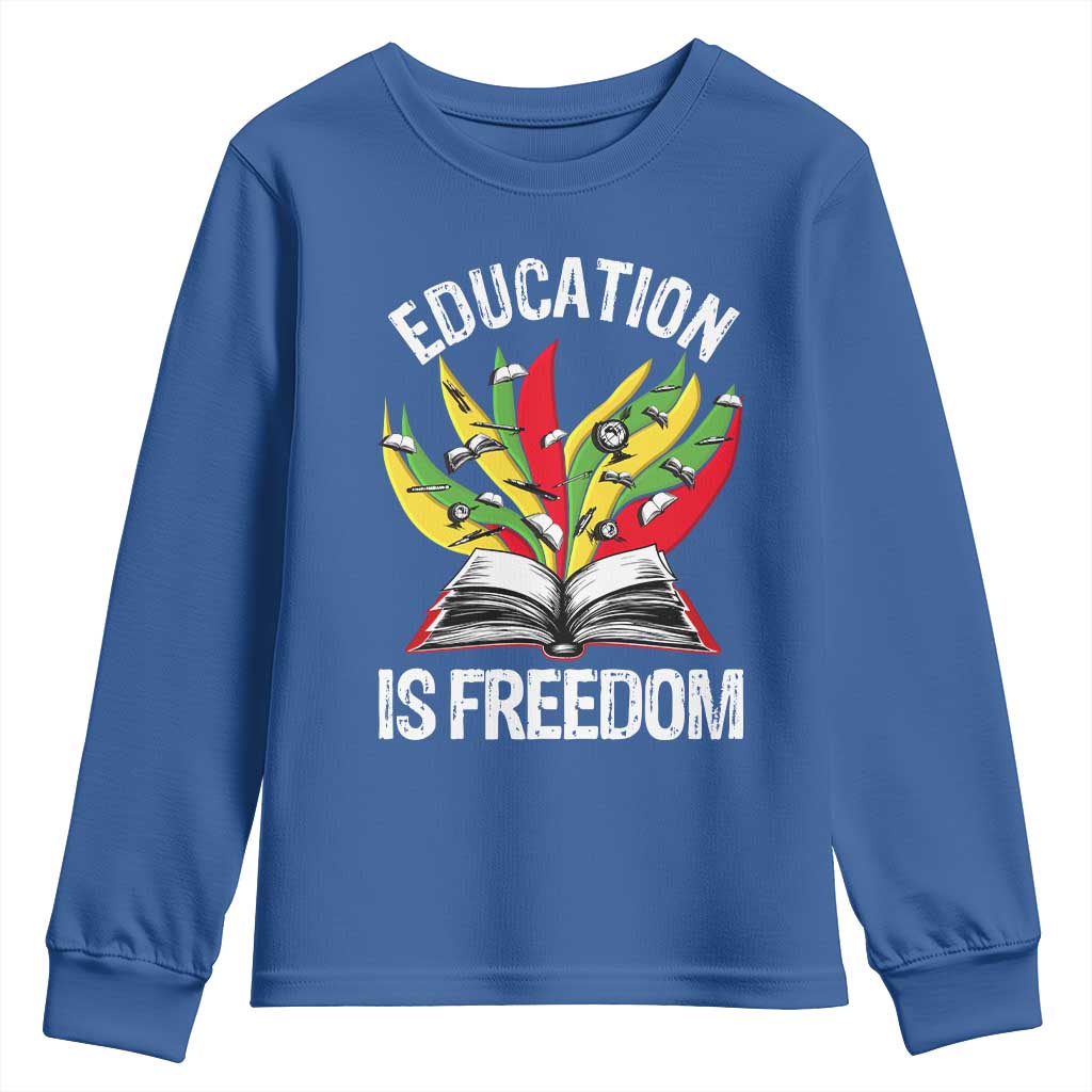 Black Education Is Freedom Youth Sweatshirt Teaching History Month Books