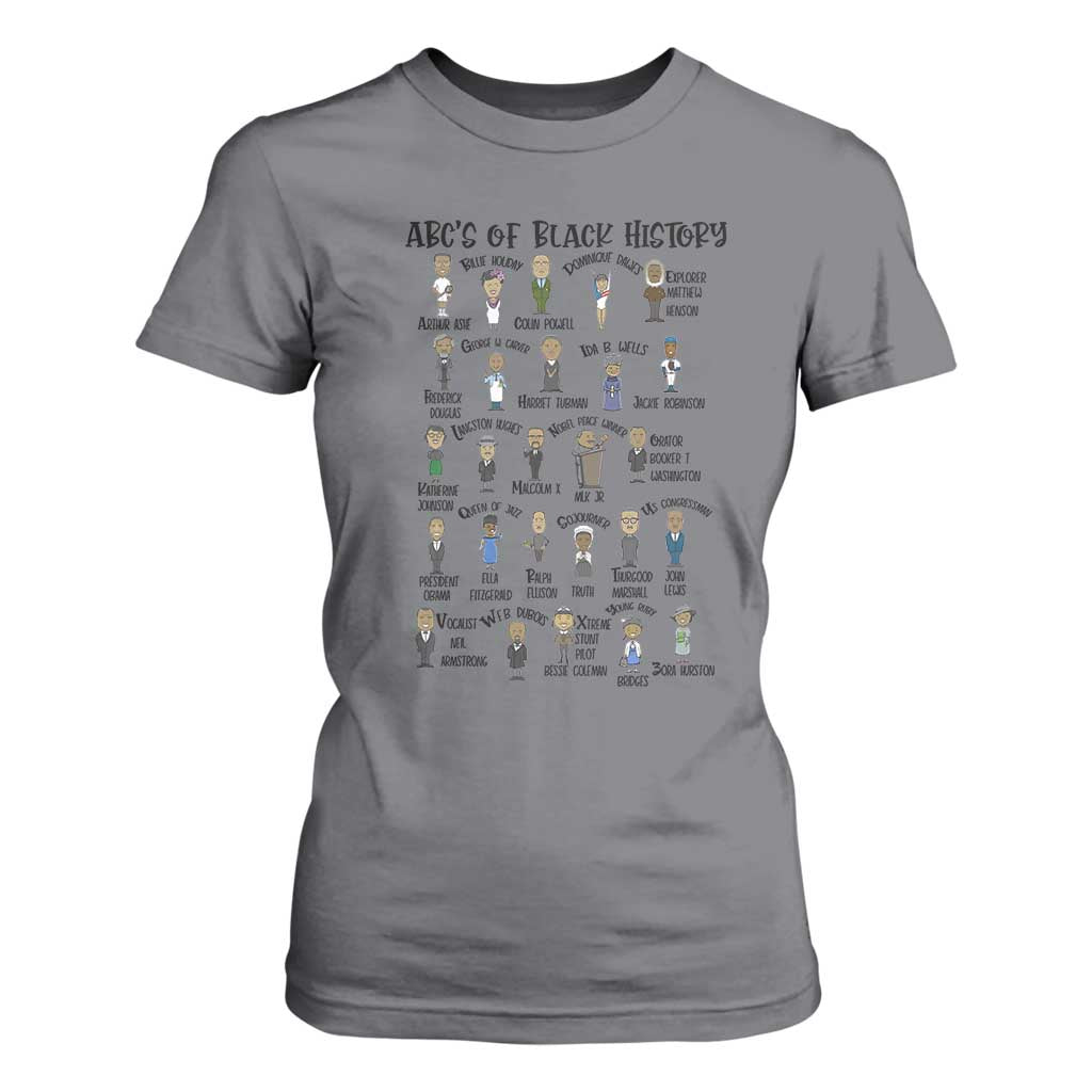 ABCs of Black History Pride T Shirt For Women Black Excellence