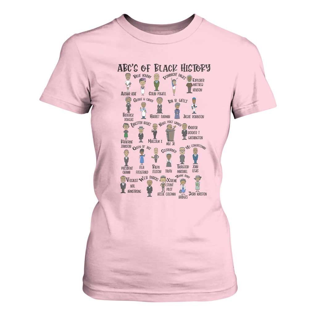 ABCs of Black History Pride T Shirt For Women Black Excellence