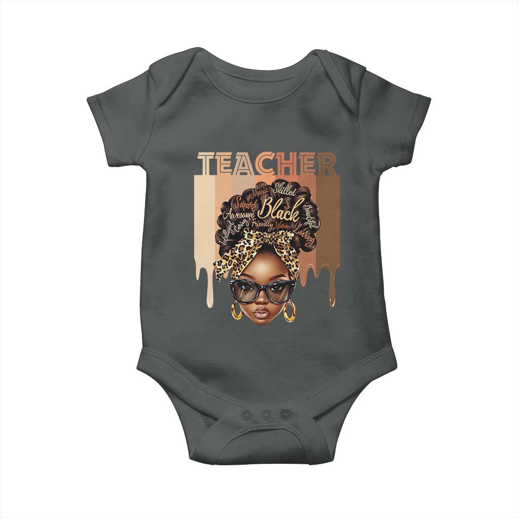 Black Teacher Magic Education Baby Onesie History Month Melanin Afro Hair