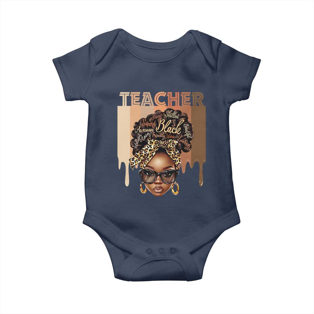 Black Teacher Magic Education Baby Onesie History Month Melanin Afro Hair