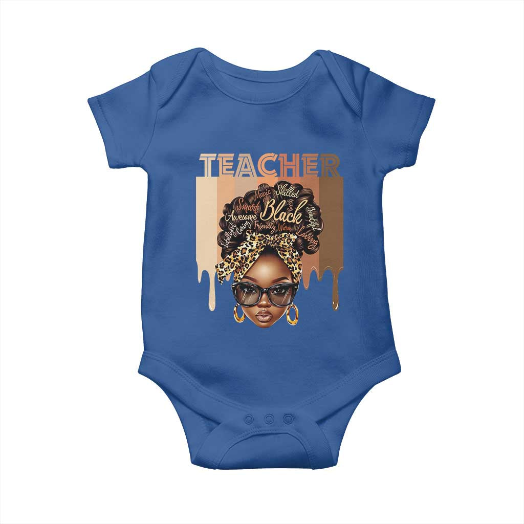 Black Teacher Magic Education Baby Onesie History Month Melanin Afro Hair