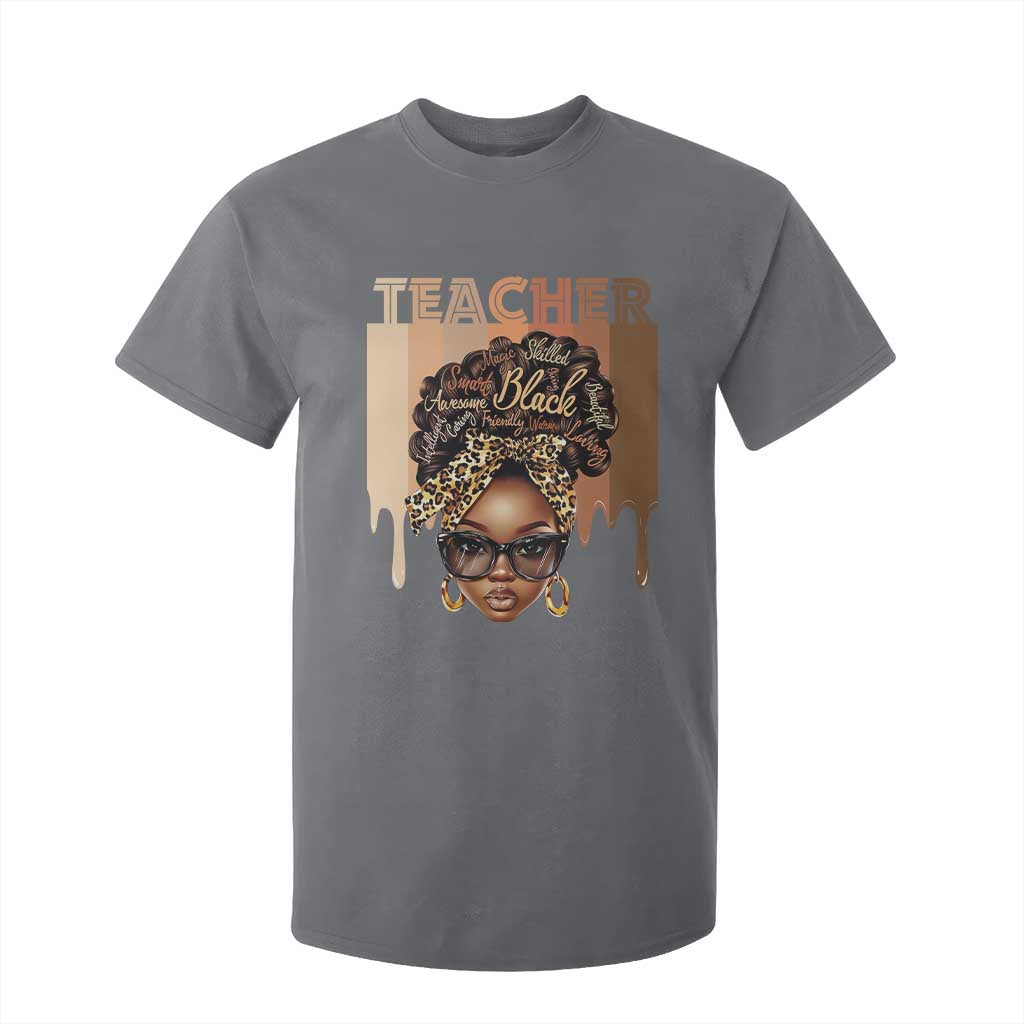Black Teacher Magic Education T Shirt For Kid History Month Melanin Afro Hair