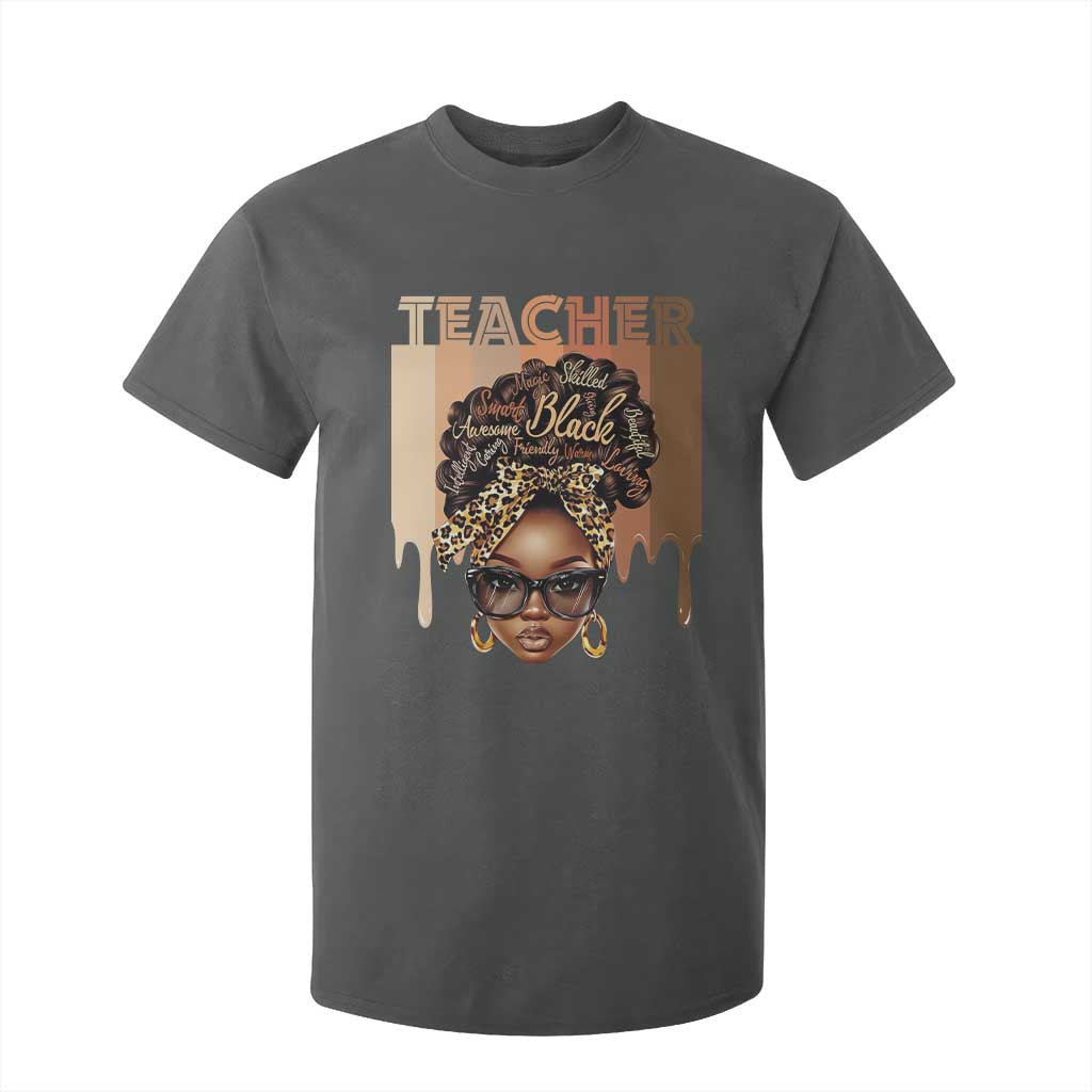 Black Teacher Magic Education T Shirt For Kid History Month Melanin Afro Hair