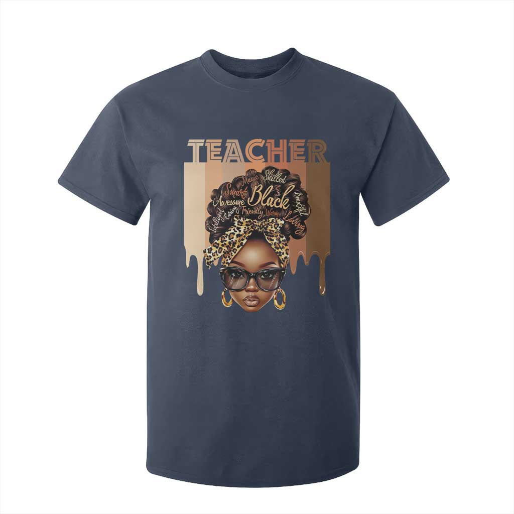 Black Teacher Magic Education T Shirt For Kid History Month Melanin Afro Hair