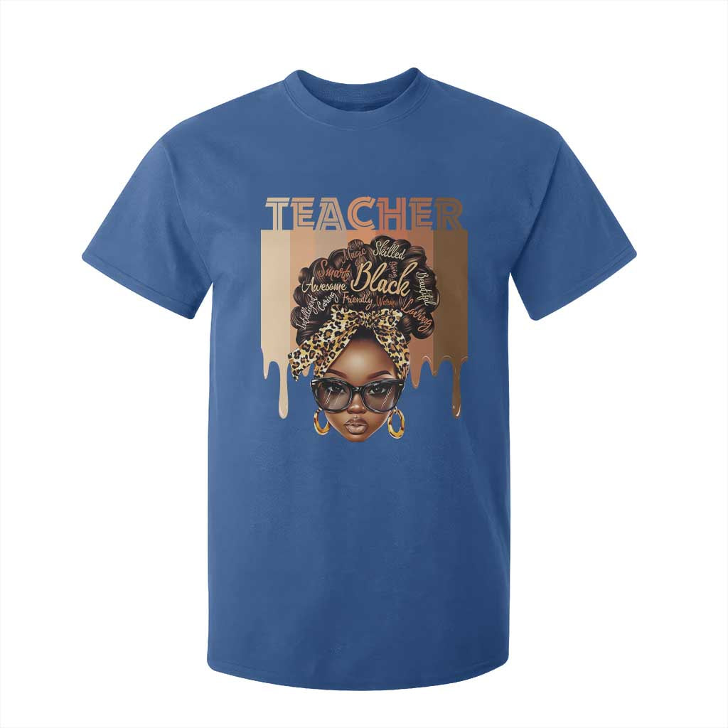 Black Teacher Magic Education T Shirt For Kid History Month Melanin Afro Hair
