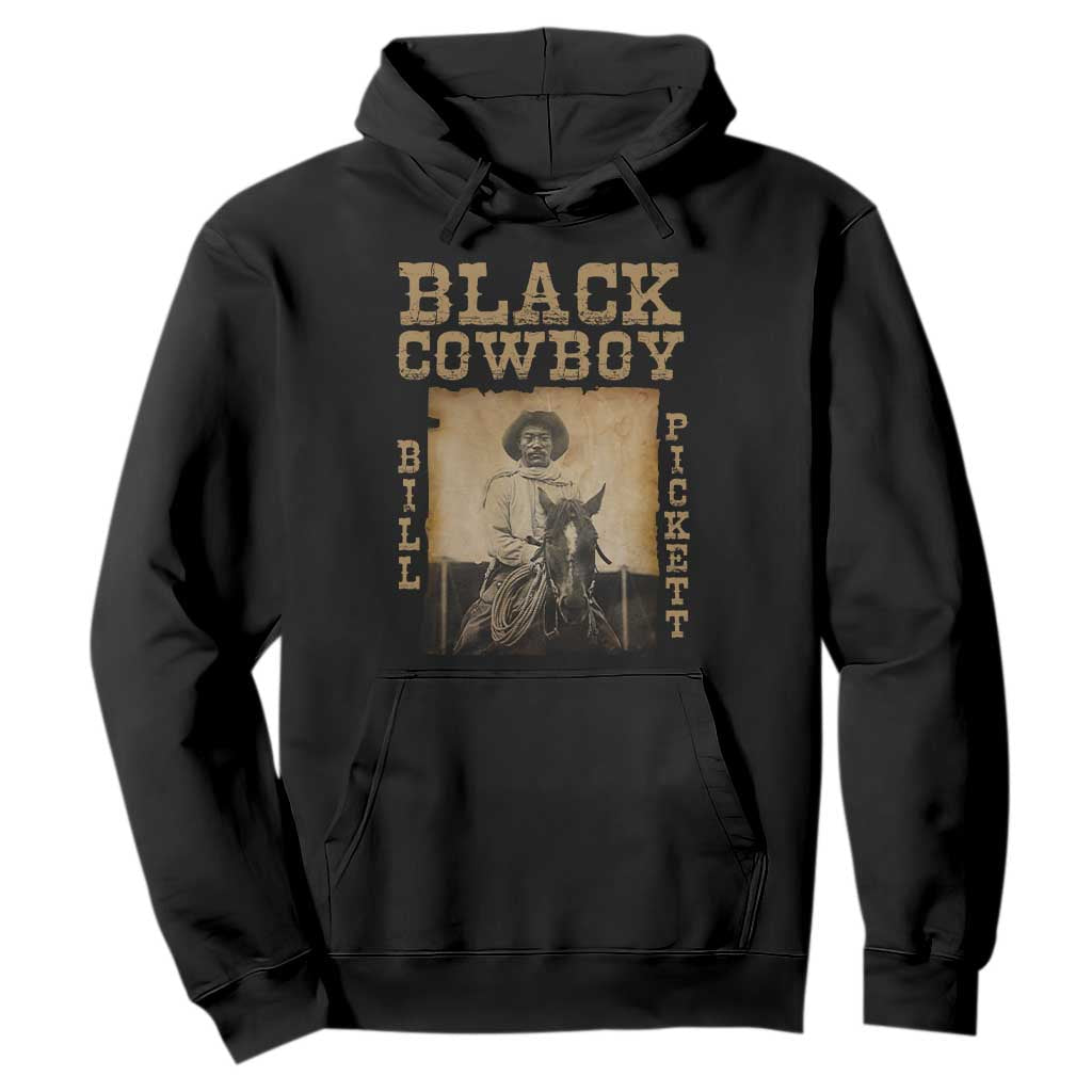 Bill Pickett Hoodie Black Cowboy Western Legend Vintage