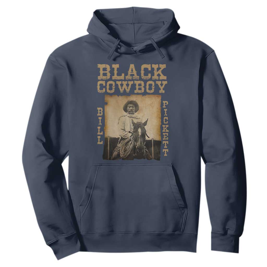Bill Pickett Hoodie Black Cowboy Western Legend Vintage