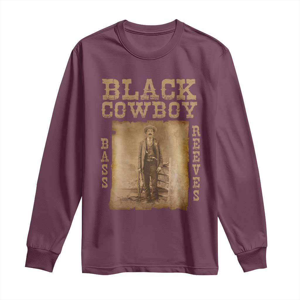 Bass Reeves Long Sleeve Shirt Black Cowboy Western Legend Vintage