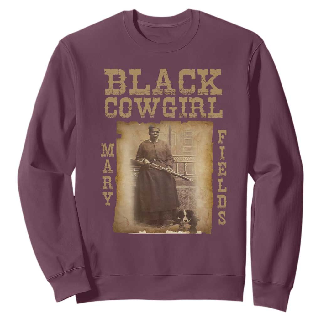 Mary Fields Sweatshirt Black Cowgirl Pioneer Western Legend Vintage