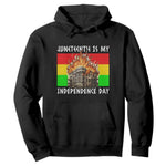 Juneteenth Is My Independence Day Hoodie Bold Afro Liberation Pan-African Flag - African Pride