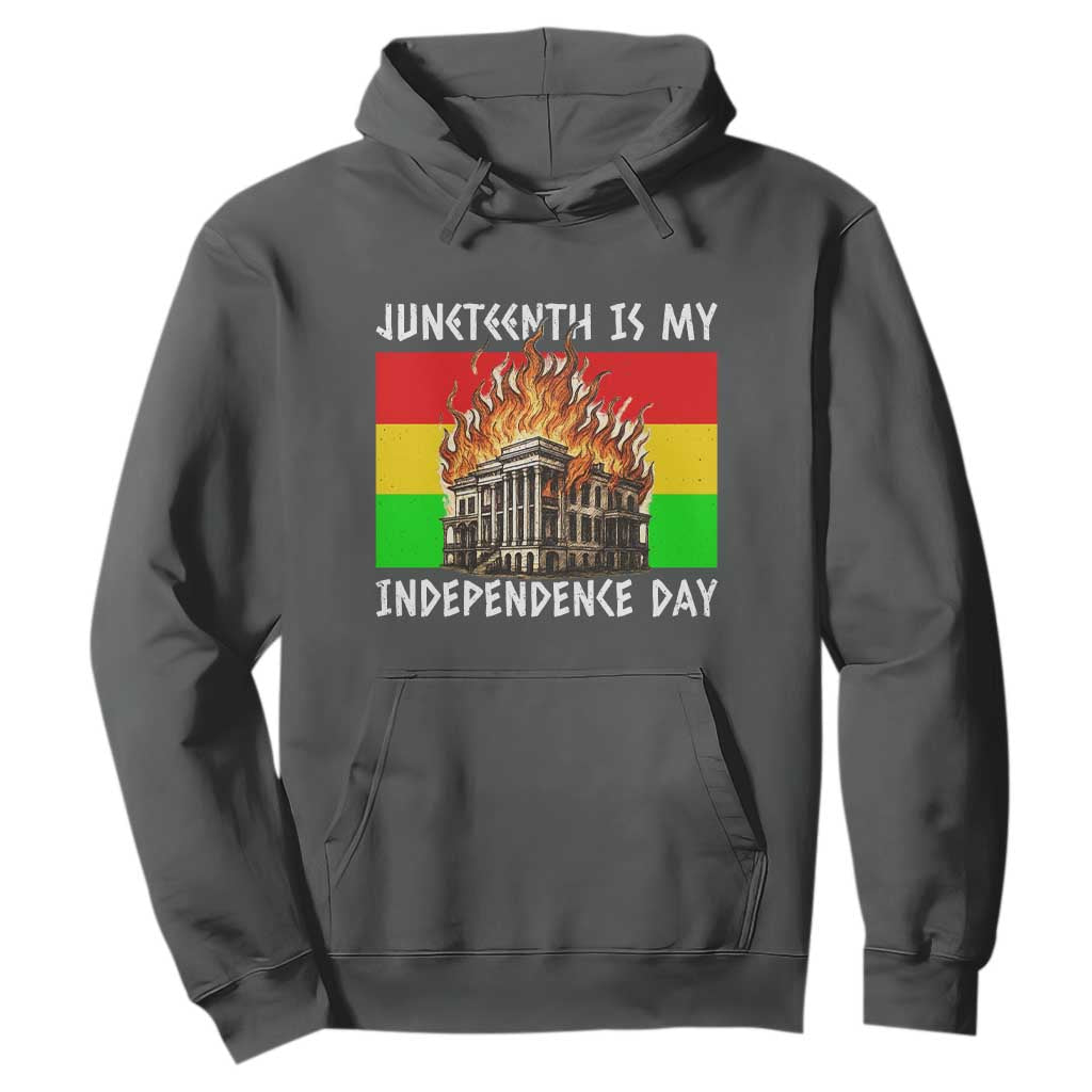 Juneteenth Is My Independence Day Hoodie Bold Afro Liberation Pan-African Flag - African Pride