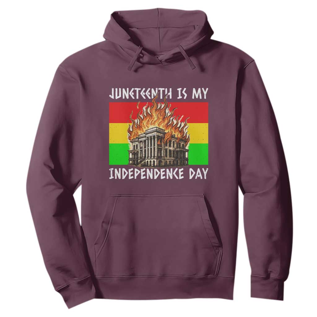 Juneteenth Is My Independence Day Hoodie Bold Afro Liberation Pan-African Flag - African Pride